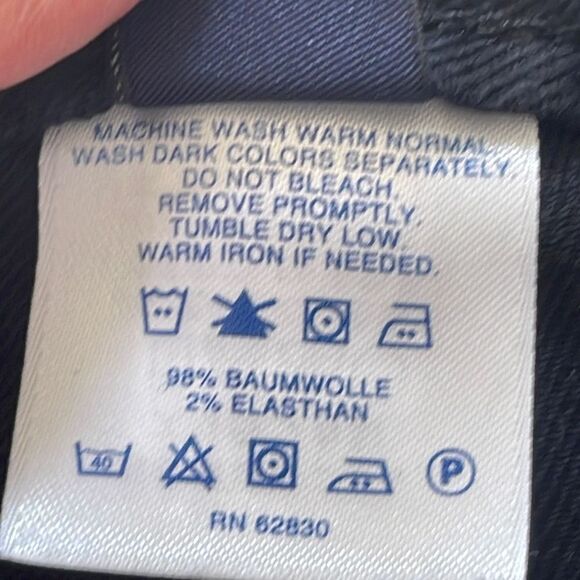 Lands' End Womens Straight Jeans Cotton Denim Stretch Fit 2 Black Size 14 Petite - Picture 5 of 8